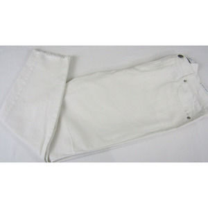 New Ann Taylor LOFT Women 16 Skinny Ankle Mid Rise Frayed Ankle White Jeans $70